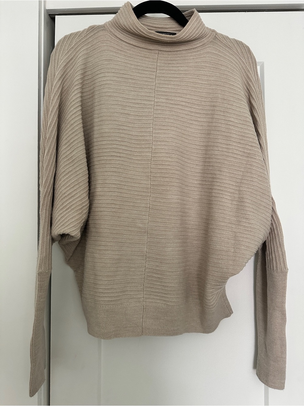 French Connection Relaxed Ribbed Turtleneck Sweater - Cream